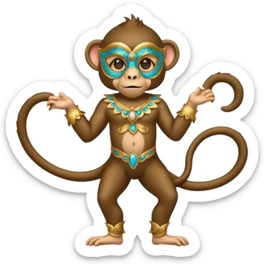 full body of monkey wearing masquerade sticker