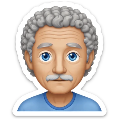 abuelo con el pelo canoso y rizado on ojos azules sticker