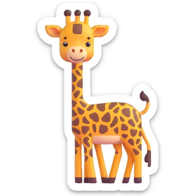 poo with giraffe spots, subtle horns, fun look sticker