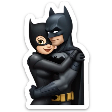 batman and catwoman hugging sticker