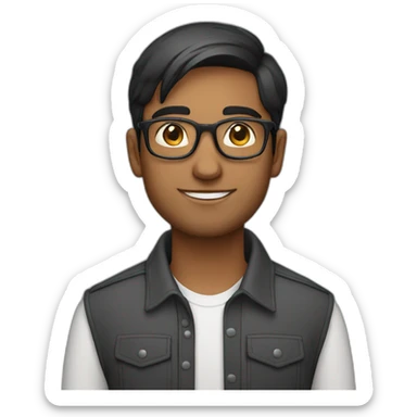 25 year old Indian straight male with specs sticker