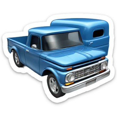 Hot rod panel truck 1964 with exposed chrome pipes blue  sticker