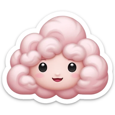 A soft pink cloud with gentle cotton-like fluff. sticker