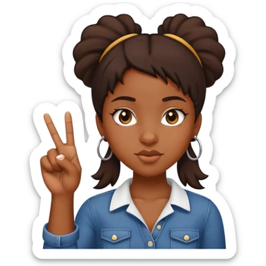 Black girl putting up the middle finger  sticker
