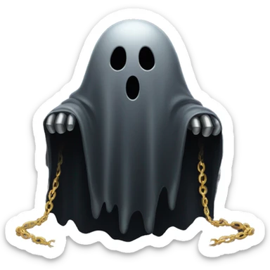 black ghost with gold chain sticker