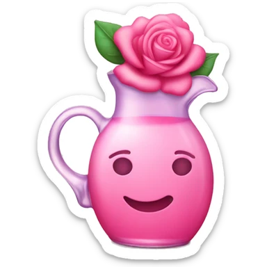 Feminine Koolaid jug with pink roses sticker