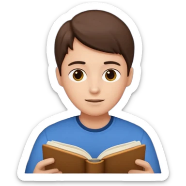 adult learning with a book in the night sticker