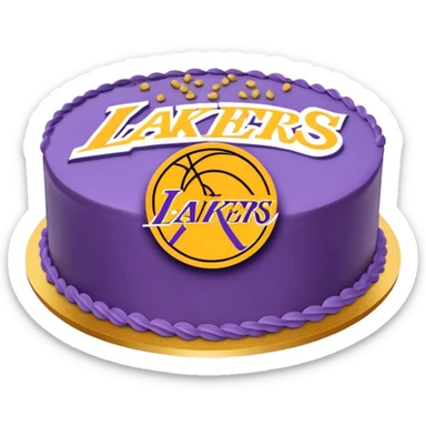 Los Angeles Lakers Kush cake in purple and gold sticker