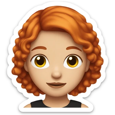 Girl with red hair with a black cat sticker