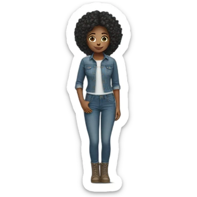 anazed girl in denim sticker