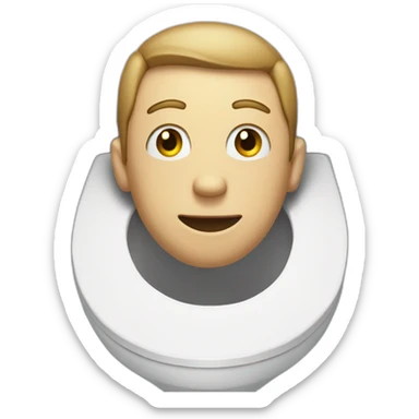 male head and neck sticking out of a toliet sticker