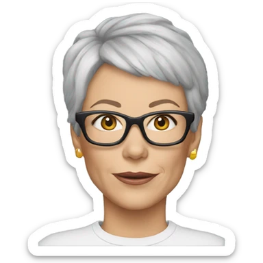 super realistic jamie lee curtis wearing tee sticker