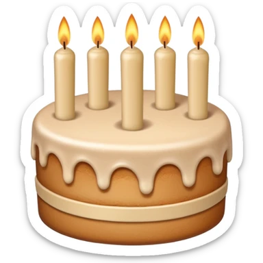 beige birthday cake with beige candles  sticker