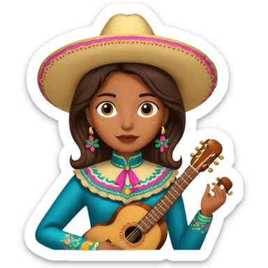 Mariachi mexico girl sticker