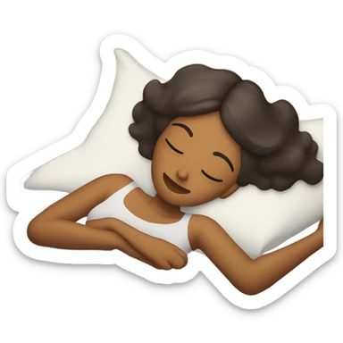 Haz a una mujer de piel morena en una cama durmiendo  sticker