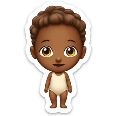 Brown skin Baby with onsie  sticker