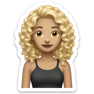 blonde girl loose curls sticker