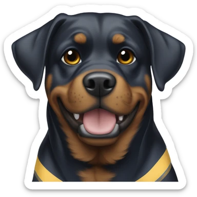 Rottweiler wearing a Los Angeles Chargers jersey ￼ sticker