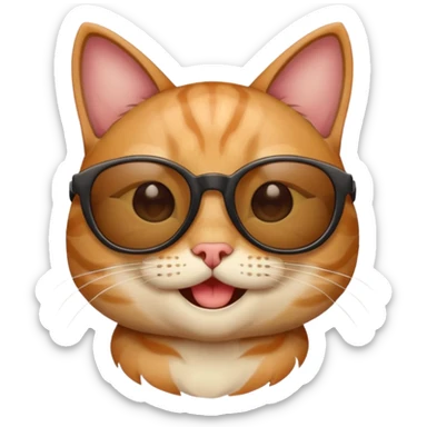 Cat smirking with sunglasses on sticker