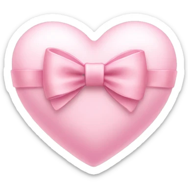 light pink heart with a small bow sticker