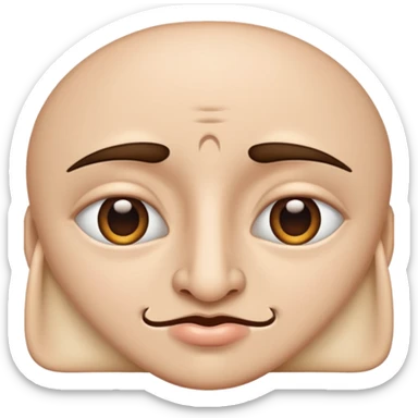 a face with two sides, two noses, two mouths etc. looking each to the opposite side sticker