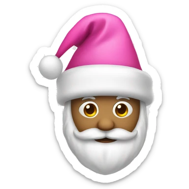 Pink Santa hat sticker