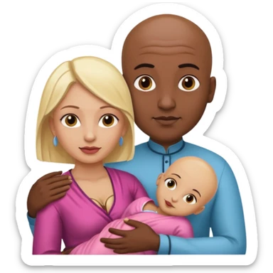 Naked bald Indian man with a beard holding vagina of naked blonde woman sticker