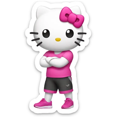 Fitness hello kitty sticker