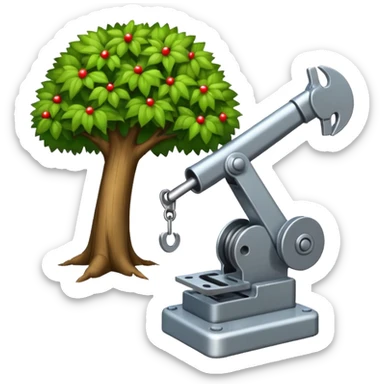 peux tu faire un emoji d'une machine qui arrache un arbres comme font les pepinieres sticker