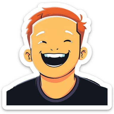 Guy choking his neck laughing crying sticker