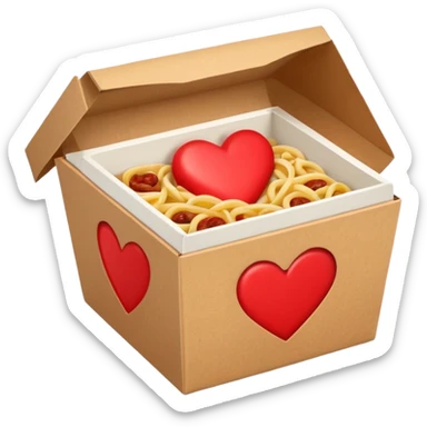 meal box with a heart above sticker