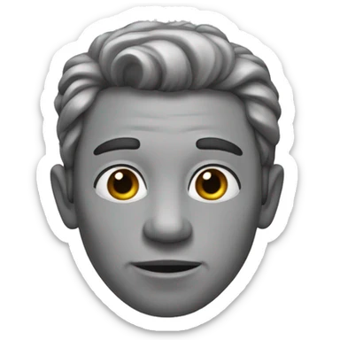 Grey white mancoon sticker