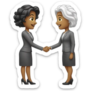 two white business women with different hair colors shaking hands sticker