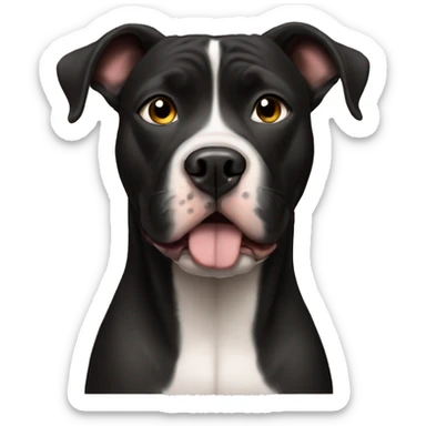 The dog is a black Pit Bull sticker