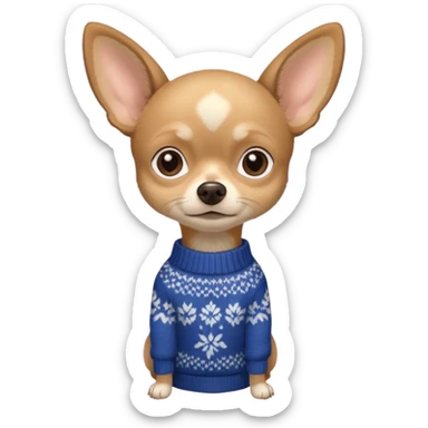 All Tan deer-head chihuahua sitting wearing a sweater sticker