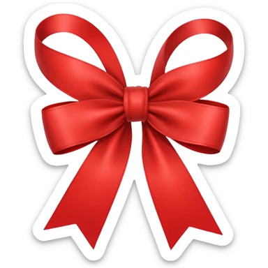 single red ribbon, neatly tied bow, isolated on white background, high detail, soft natural lighting, no text, no watermark --ar 1:1 --v 6
 sticker