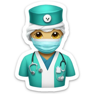 a swan dressed as a surgeon with a costume and mask sticker