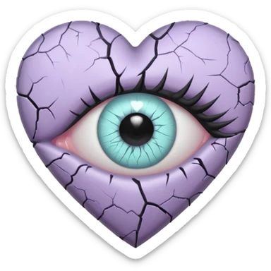 pastel goth heart with pastel eye sticker