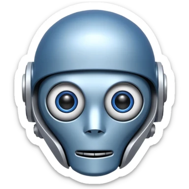 tête de robot cosmonaute bleu et blanc avec des yeux plié sticker