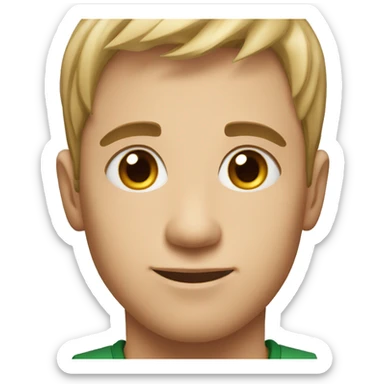 Young, bright-faced male face with short sports hair sticker