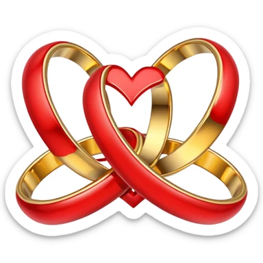 Wedding rings heart #F44224 sticker