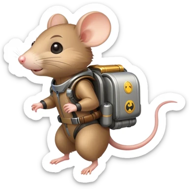 a cute rat with a jetpack sticker