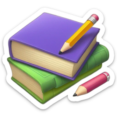 library school books,pencil,rubber sticker