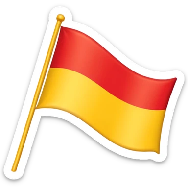 Flag emoji with 1:1 yellow red colour  sticker