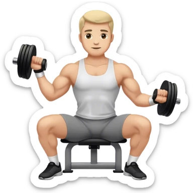 man seated weighted wrist curl sticker