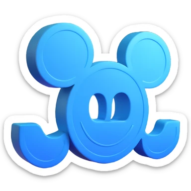 blue Disney+ logo icon with soft 3D effect sticker