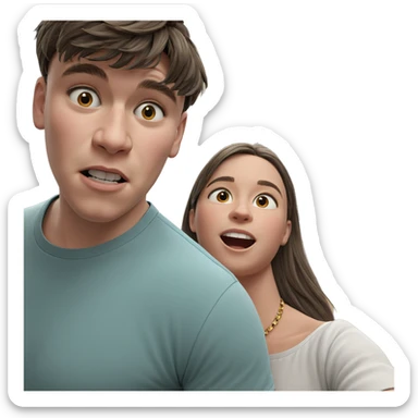 girl and boy indoors together sticker