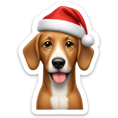 perro salchicha con gorro de navidad sticker