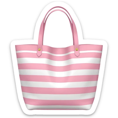 a pink tote bag with horizontal stripe patterns. The bag has a soft, slightly wavy shape and long shoulder straps. sticker