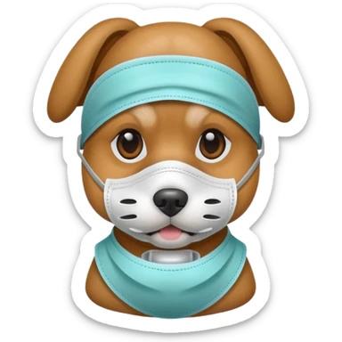  dog Wearing Medical Mask sticker